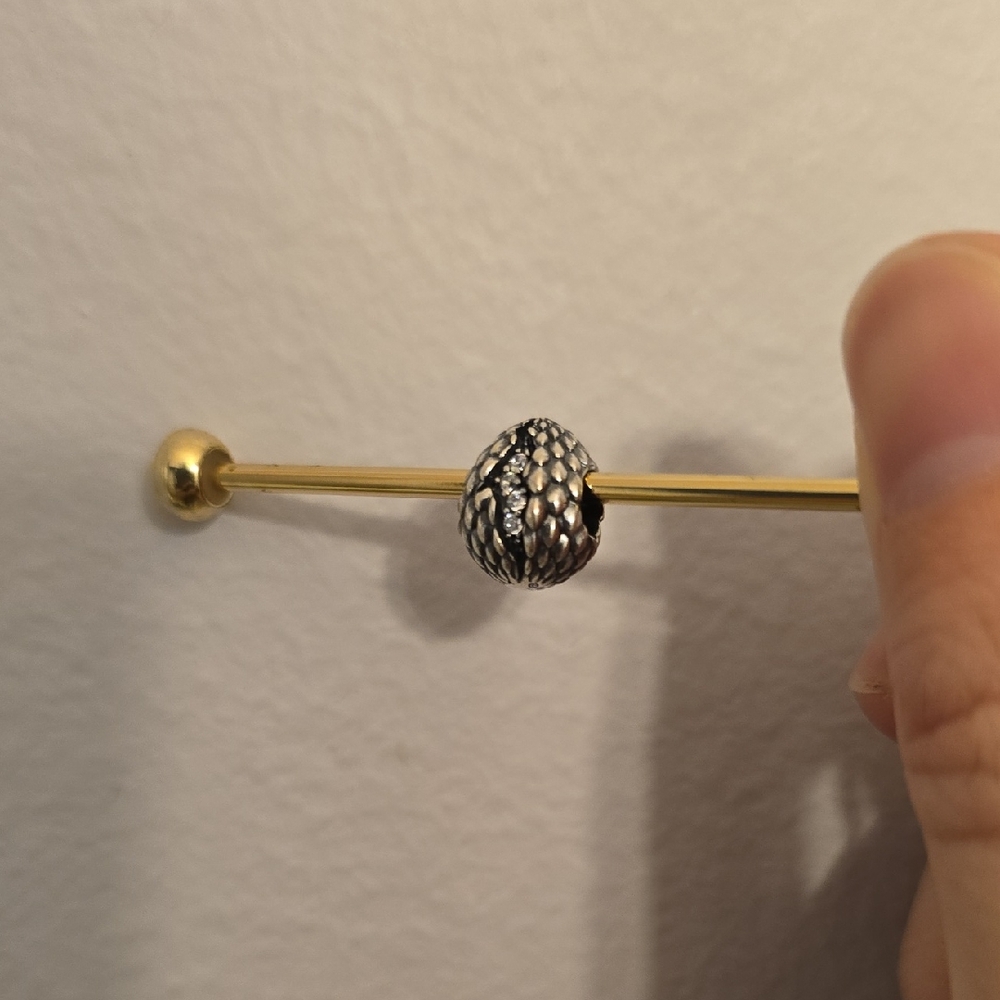 Pandora Game Of Thrones Dragon Egg Silver Diamond Charm DISCONTINUED